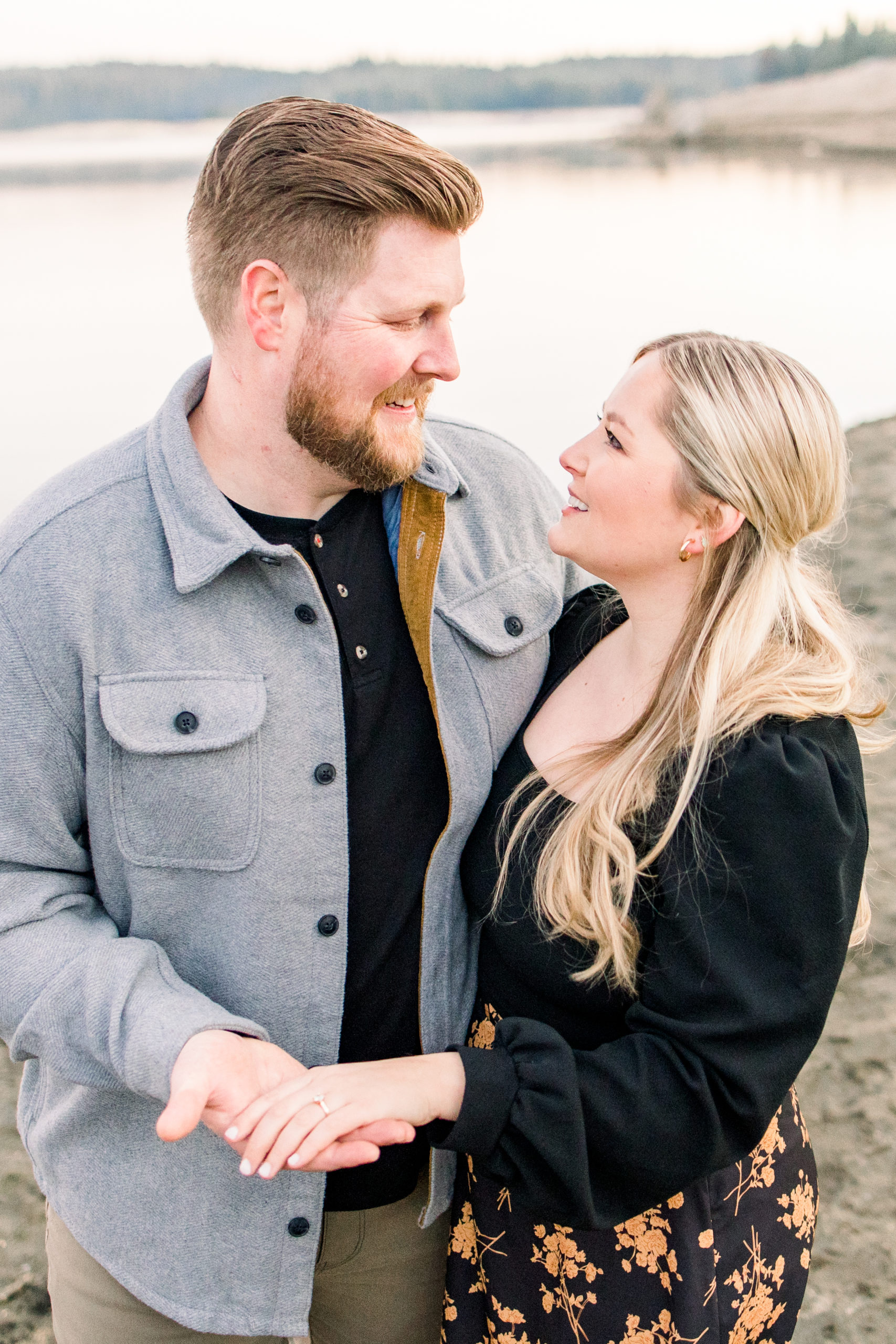 Chelsea and Nathan Fall Engagement Photos in Shaver Lake, Fresno
