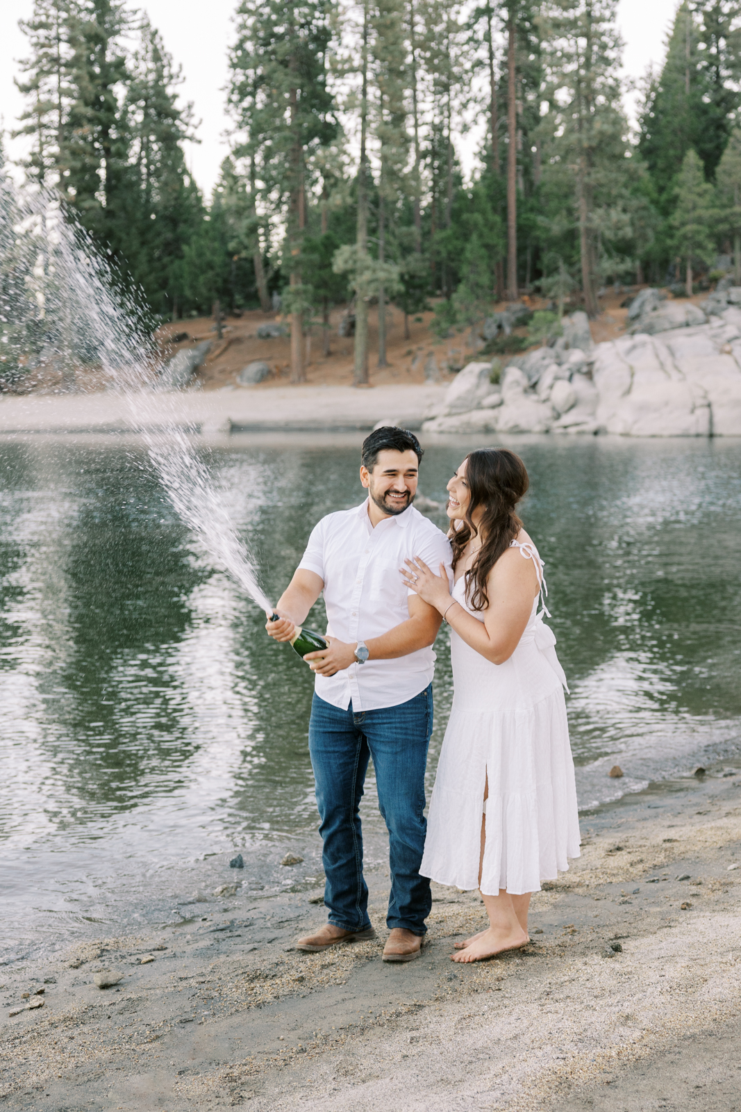 Mountain engagement photos at Shaver Lake by Yosemite wedding photographer Ashley Norton Photography